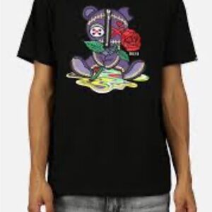 BKYS Black Keys Melancholy Purple Teddy Bear Mens Large Embroidered